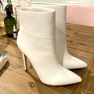 White heeled boots